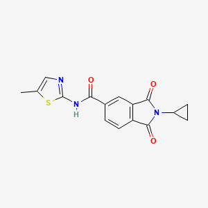 molecular formula C16H13N3O3S B11021264 2-cyclopropyl-N-(5-methyl-1,3-thiazol-2-yl)-1,3-dioxo-2,3-dihydro-1H-isoindole-5-carboxamide 