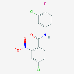 4-chloro-N-(3-chloro-4-fluorophenyl)-2-nitrobenzamide