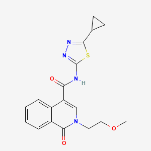 molecular formula C18H18N4O3S B11021319 N-(5-cyclopropyl-1,3,4-thiadiazol-2-yl)-2-(2-methoxyethyl)-1-oxo-1,2-dihydroisoquinoline-4-carboxamide 