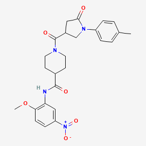 N-(2-methoxy-5-nitrophenyl)-1-{[1-(4-methylphenyl)-5-oxopyrrolidin-3-yl]carbonyl}piperidine-4-carboxamide