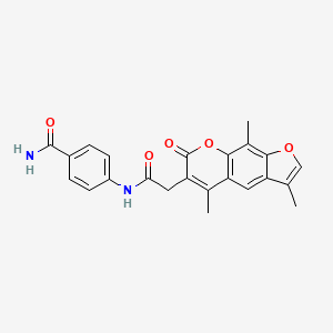 4-{[(3,5,9-trimethyl-7-oxo-7H-furo[3,2-g]chromen-6-yl)acetyl]amino}benzamide