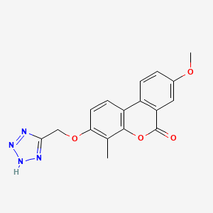 molecular formula C17H14N4O4 B11021391 8-methoxy-4-methyl-3-(1H-tetrazol-5-ylmethoxy)-6H-benzo[c]chromen-6-one 