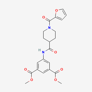 molecular formula C21H22N2O7 B11021395 Dimethyl 5-({[1-(furan-2-ylcarbonyl)piperidin-4-yl]carbonyl}amino)benzene-1,3-dicarboxylate 