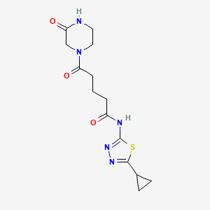 N-(5-cyclopropyl-1,3,4-thiadiazol-2-yl)-5-oxo-5-(3-oxopiperazin-1-yl)pentanamide