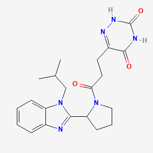 3-(3,5-dihydroxy-1,2,4-triazin-6-yl)-1-{2-[1-(2-methylpropyl)-1H-benzimidazol-2-yl]pyrrolidin-1-yl}propan-1-one