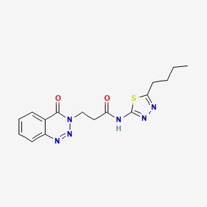 N-[(2Z)-5-butyl-1,3,4-thiadiazol-2(3H)-ylidene]-3-(4-oxo-1,2,3-benzotriazin-3(4H)-yl)propanamide