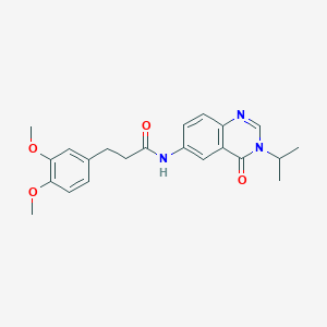 molecular formula C22H25N3O4 B11021502 3-(3,4-dimethoxyphenyl)-N-[4-oxo-3-(propan-2-yl)-3,4-dihydroquinazolin-6-yl]propanamide 