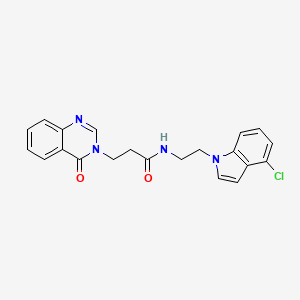 N-[2-(4-chloro-1H-indol-1-yl)ethyl]-3-(4-oxoquinazolin-3(4H)-yl)propanamide