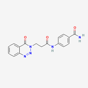 4-{[3-(4-oxo-1,2,3-benzotriazin-3(4H)-yl)propanoyl]amino}benzamide