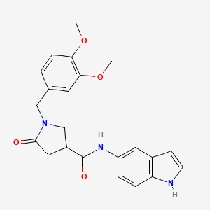 1-(3,4-dimethoxybenzyl)-N-(1H-indol-5-yl)-5-oxopyrrolidine-3-carboxamide