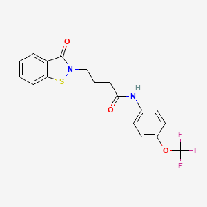 4-(3-oxo-1,2-benzothiazol-2(3H)-yl)-N-[4-(trifluoromethoxy)phenyl]butanamide