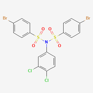 molecular formula C18H11Br2Cl2NO4S2 B11021595 4-bromo-N-[(4-bromophenyl)sulfonyl]-N-(3,4-dichlorophenyl)benzenesulfonamide 