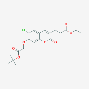 molecular formula C21H25ClO7 B11021617 ethyl 3-[7-(2-tert-butoxy-2-oxoethoxy)-6-chloro-4-methyl-2-oxo-2H-chromen-3-yl]propanoate 