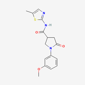 molecular formula C16H17N3O3S B11021660 1-(3-methoxyphenyl)-N-(5-methyl-1,3-thiazol-2-yl)-5-oxopyrrolidine-3-carboxamide 