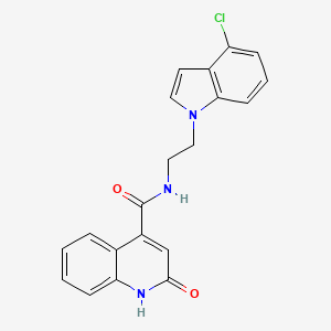 N-[2-(4-chloro-1H-indol-1-yl)ethyl]-2-hydroxyquinoline-4-carboxamide