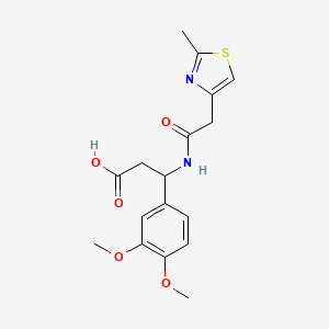 molecular formula C17H20N2O5S B11021674 3-(3,4-Dimethoxyphenyl)-3-{[(2-methyl-1,3-thiazol-4-yl)acetyl]amino}propanoic acid 