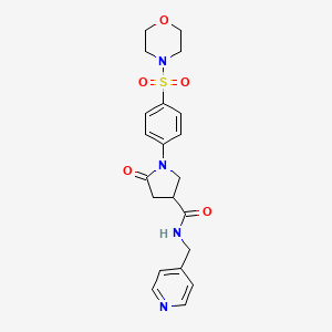 molecular formula C21H24N4O5S B11021678 1-[4-(morpholin-4-ylsulfonyl)phenyl]-5-oxo-N-(pyridin-4-ylmethyl)pyrrolidine-3-carboxamide 