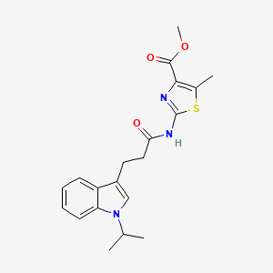 molecular formula C20H23N3O3S B11021725 methyl 5-methyl-2-({3-[1-(propan-2-yl)-1H-indol-3-yl]propanoyl}amino)-1,3-thiazole-4-carboxylate 