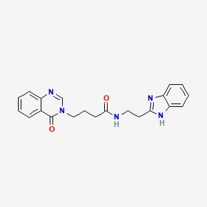 molecular formula C21H21N5O2 B11021731 N-[2-(1H-benzimidazol-2-yl)ethyl]-4-(4-oxoquinazolin-3(4H)-yl)butanamide 