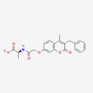 molecular formula C22H21NO6 B11021734 N-{[(3-benzyl-4-methyl-2-oxo-2H-chromen-7-yl)oxy]acetyl}-L-alanine 