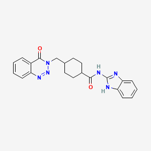 molecular formula C22H22N6O2 B11021744 trans-N-(1H-benzimidazol-2-yl)-4-[(4-oxo-1,2,3-benzotriazin-3(4H)-yl)methyl]cyclohexanecarboxamide 