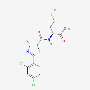 molecular formula C16H16Cl2N2O3S2 B11021752 N-{[2-(2,4-dichlorophenyl)-4-methyl-1,3-thiazol-5-yl]carbonyl}-L-methionine 