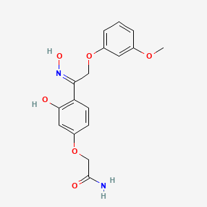 2-{3-hydroxy-4-[(1Z)-N-hydroxy-2-(3-methoxyphenoxy)ethanimidoyl]phenoxy}acetamide