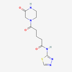 5-oxo-5-(3-oxopiperazin-1-yl)-N-(1,3,4-thiadiazol-2-yl)pentanamide