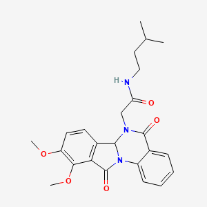 2-(9,10-dimethoxy-5,11-dioxo-6a,11-dihydroisoindolo[2,1-a]quinazolin-6(5H)-yl)-N-(3-methylbutyl)acetamide