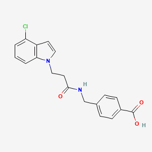 4-({[3-(4-chloro-1H-indol-1-yl)propanoyl]amino}methyl)benzoic acid