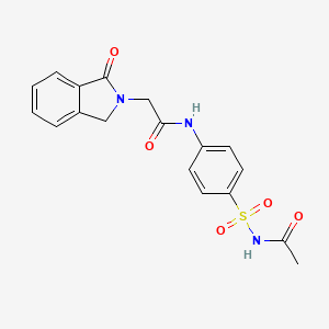 molecular formula C18H17N3O5S B11021820 N-[4-(acetylsulfamoyl)phenyl]-2-(1-oxo-1,3-dihydro-2H-isoindol-2-yl)acetamide 