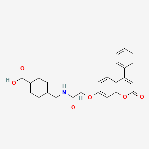 molecular formula C26H27NO6 B11021822 trans-4-[({2-[(2-oxo-4-phenyl-2H-chromen-7-yl)oxy]propanoyl}amino)methyl]cyclohexanecarboxylic acid 