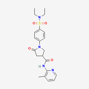 molecular formula C21H26N4O4S B11021837 1-[4-(diethylsulfamoyl)phenyl]-N-(3-methylpyridin-2-yl)-5-oxopyrrolidine-3-carboxamide 