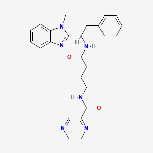 N-(4-{[1-(1-methyl-1H-benzimidazol-2-yl)-2-phenylethyl]amino}-4-oxobutyl)pyrazine-2-carboxamide