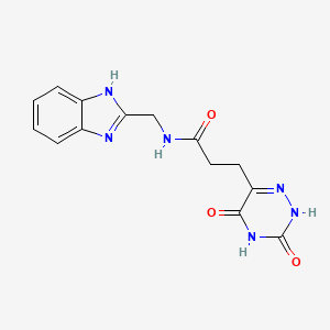 molecular formula C14H14N6O3 B11021846 N-(1H-benzimidazol-2-ylmethyl)-3-(3,5-dihydroxy-1,2,4-triazin-6-yl)propanamide 