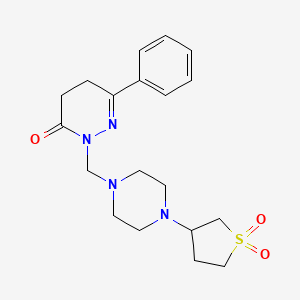 molecular formula C19H26N4O3S B11021871 2-((4-(1,1-dioxidotetrahydrothiophen-3-yl)piperazin-1-yl)methyl)-6-phenyl-4,5-dihydropyridazin-3(2H)-one 