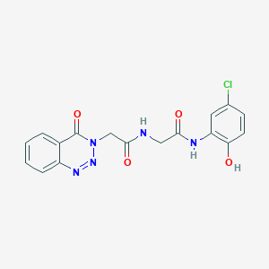 molecular formula C17H14ClN5O4 B11021901 N-(5-chloro-2-hydroxyphenyl)-N~2~-[(4-oxo-1,2,3-benzotriazin-3(4H)-yl)acetyl]glycinamide 