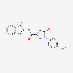 molecular formula C19H18N4O3 B11021930 N-(1,3-dihydro-2H-benzimidazol-2-ylidene)-1-(4-methoxyphenyl)-5-oxopyrrolidine-3-carboxamide 