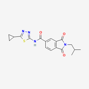 N-[(2E)-5-cyclopropyl-1,3,4-thiadiazol-2(3H)-ylidene]-2-(2-methylpropyl)-1,3-dioxo-2,3-dihydro-1H-isoindole-5-carboxamide