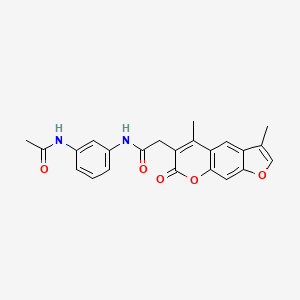 N-[3-(acetylamino)phenyl]-2-(3,5-dimethyl-7-oxo-7H-furo[3,2-g]chromen-6-yl)acetamide