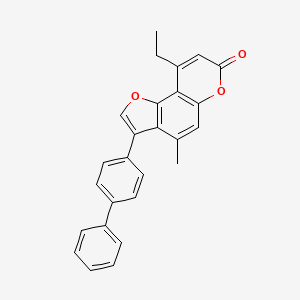 molecular formula C26H20O3 B11021984 3-(biphenyl-4-yl)-9-ethyl-4-methyl-7H-furo[2,3-f]chromen-7-one 