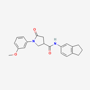 N-(2,3-dihydro-1H-inden-5-yl)-1-(3-methoxyphenyl)-5-oxopyrrolidine-3-carboxamide