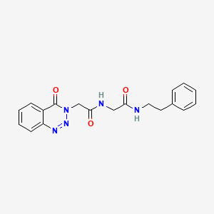 molecular formula C19H19N5O3 B11022014 N~2~-[(4-oxo-1,2,3-benzotriazin-3(4H)-yl)acetyl]-N-(2-phenylethyl)glycinamide 