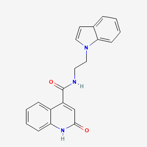 2-hydroxy-N-[2-(1H-indol-1-yl)ethyl]quinoline-4-carboxamide