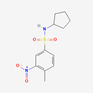 molecular formula C12H16N2O4S B11022028 N-cyclopentyl-4-methyl-3-nitrobenzenesulfonamide 