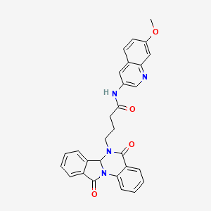 molecular formula C29H24N4O4 B11022044 4-(5,11-dioxo-6a,11-dihydroisoindolo[2,1-a]quinazolin-6(5H)-yl)-N-(7-methoxyquinolin-3-yl)butanamide 