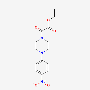 molecular formula C14H17N3O5 B11022048 Ethyl 2-[4-(4-nitrophenyl)piperazin-1-yl]-2-oxoacetate 