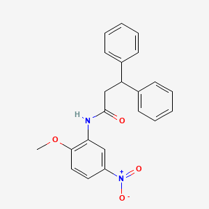 molecular formula C22H20N2O4 B11022063 N-(2-methoxy-5-nitrophenyl)-3,3-diphenylpropanamide 