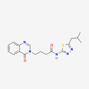 N-[(2Z)-5-(2-methylpropyl)-1,3,4-thiadiazol-2(3H)-ylidene]-4-(4-oxoquinazolin-3(4H)-yl)butanamide