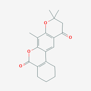 7,9,9-trimethyl-1,2,3,4,9,10-hexahydro-5H,11H-benzo[c]pyrano[3,2-g]chromene-5,11-dione